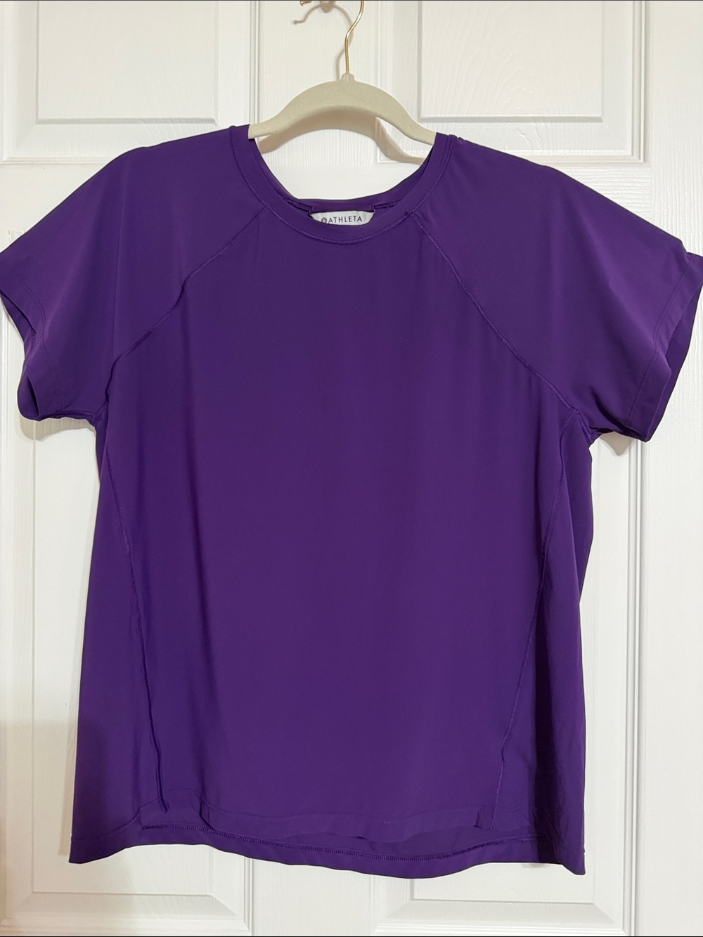 Athleta Deep Purple Short Sleeve Athletic Tee